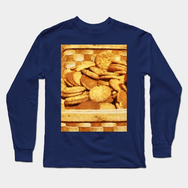 Ginger Snap Cookies in Basket Long Sleeve T-Shirt by SusanSavad